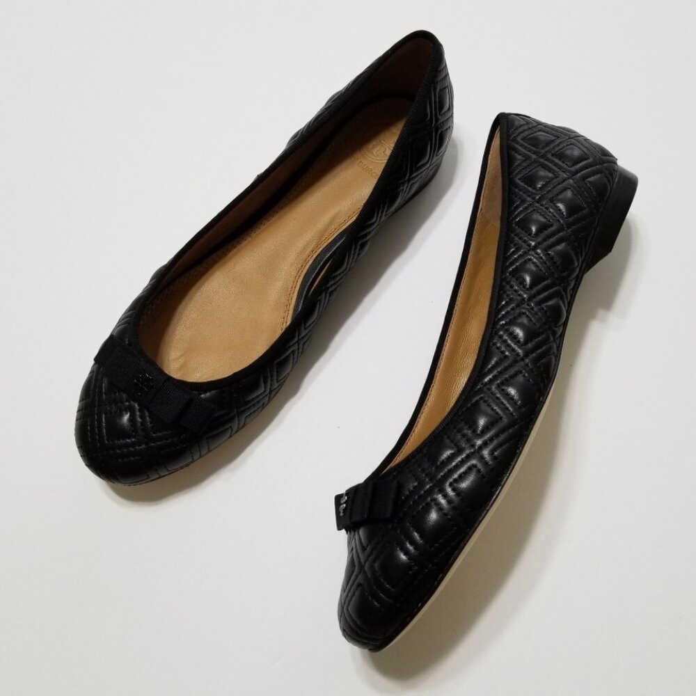 NIB Tory Burch Marion Quilted Leather Ballet Flat in Perfect Black Size 7, 7.5 - Picture 7 of 16